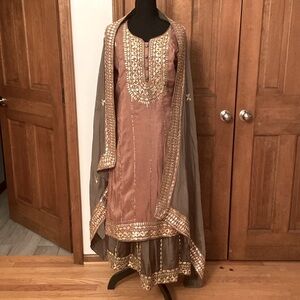 Sharara suit set with gotta patti work